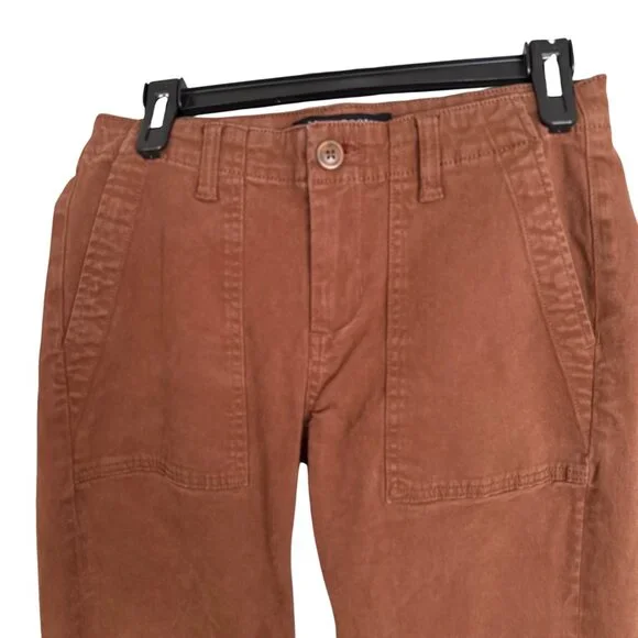 Liverpool Los Angeles Womens Cropped Jogger Pants Brown Size 6/28 With Zippered - Picture 3 of 8